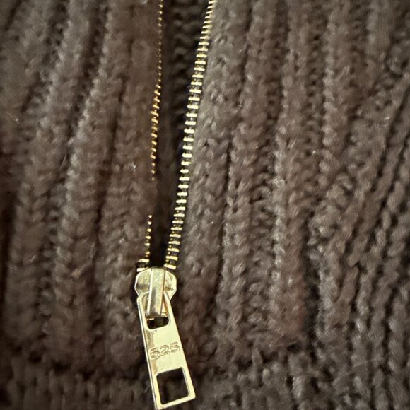 525 Brown Cable Knit Half-Zip Pullover Sweater,  Size S - Picture 13 of 13